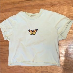 Brandy Melville light green/cream cropped shirt